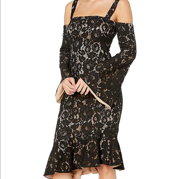 MINK PINK MARSEILLE ASYMMETRICAL LACE DRESS - Picture 3 of 10